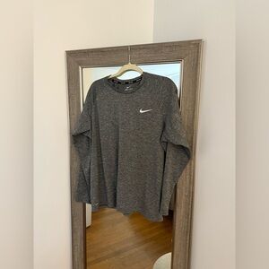 Nike Swim Dri-Fit Shirt Men's XL Heather Gray Long Sleeve UPF 40+